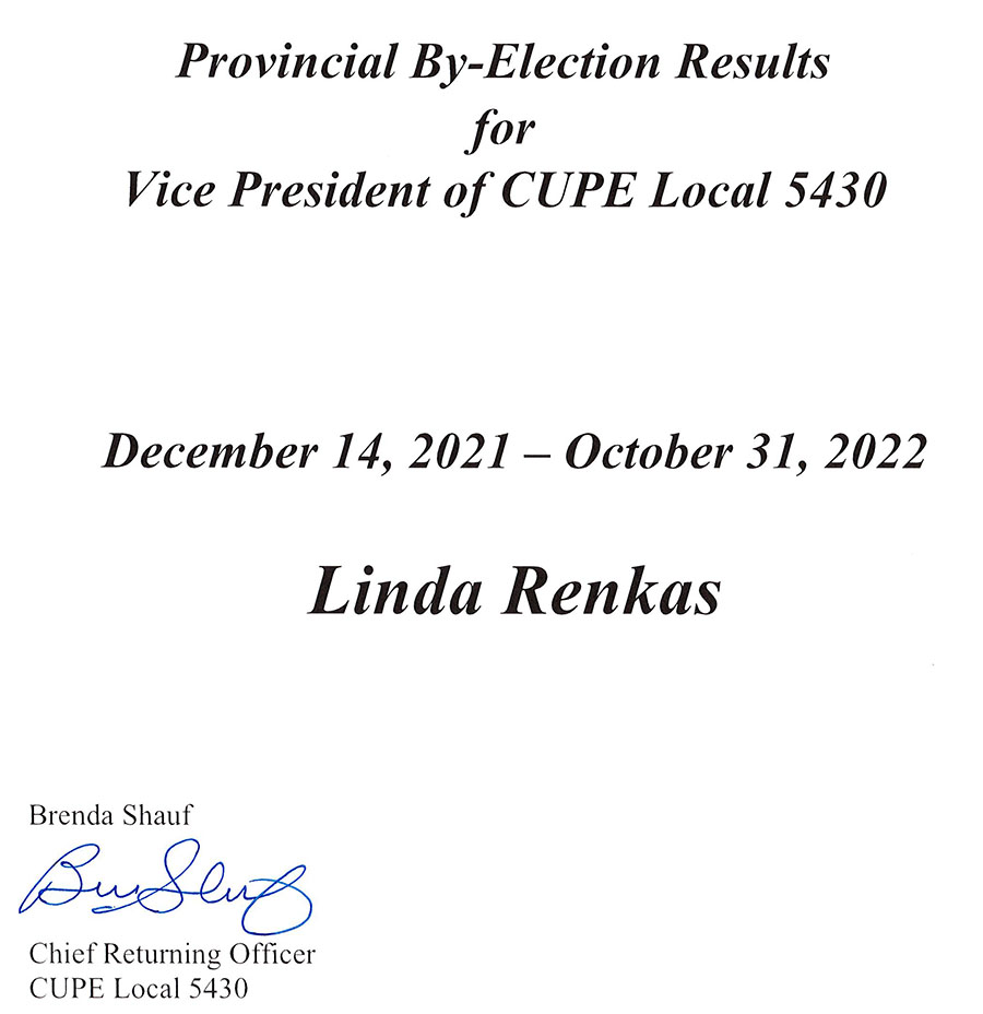 Signed By Election results